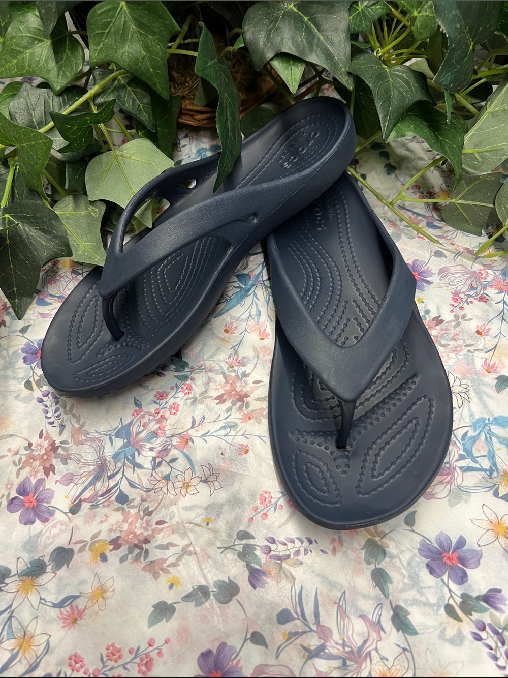 CROCS Blue Iconic Comfort Slide Sandals